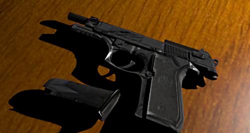 High-Poly Beretta M9 Pistol preview image